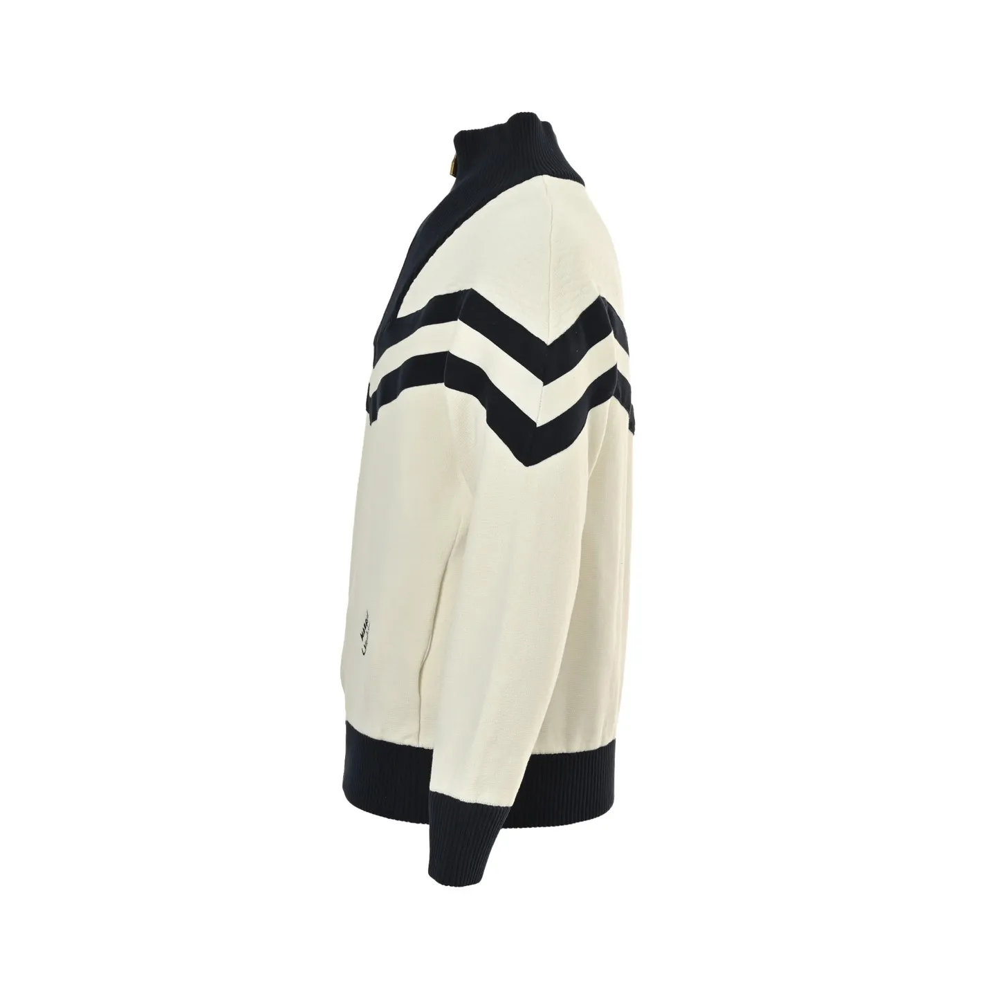 Louis Vuitton/Louis Vuitton 24Fw stand collar striped contrast zipper knitted jacket